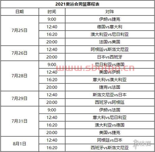 东京奥运2021赛程表（东京奥运会赛赛程表）